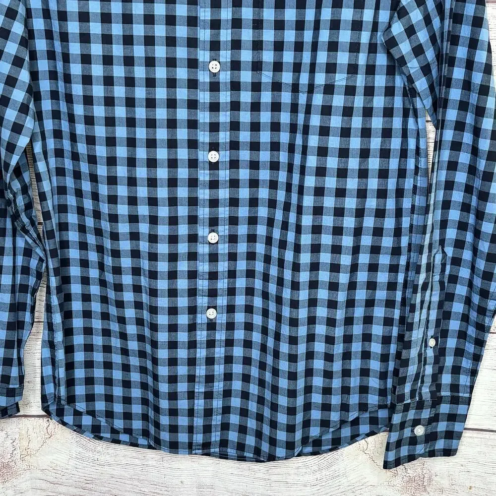 J. Crew Men's Blue & Black Flex Washed Button Down Slim Fit Shirt Size Small New